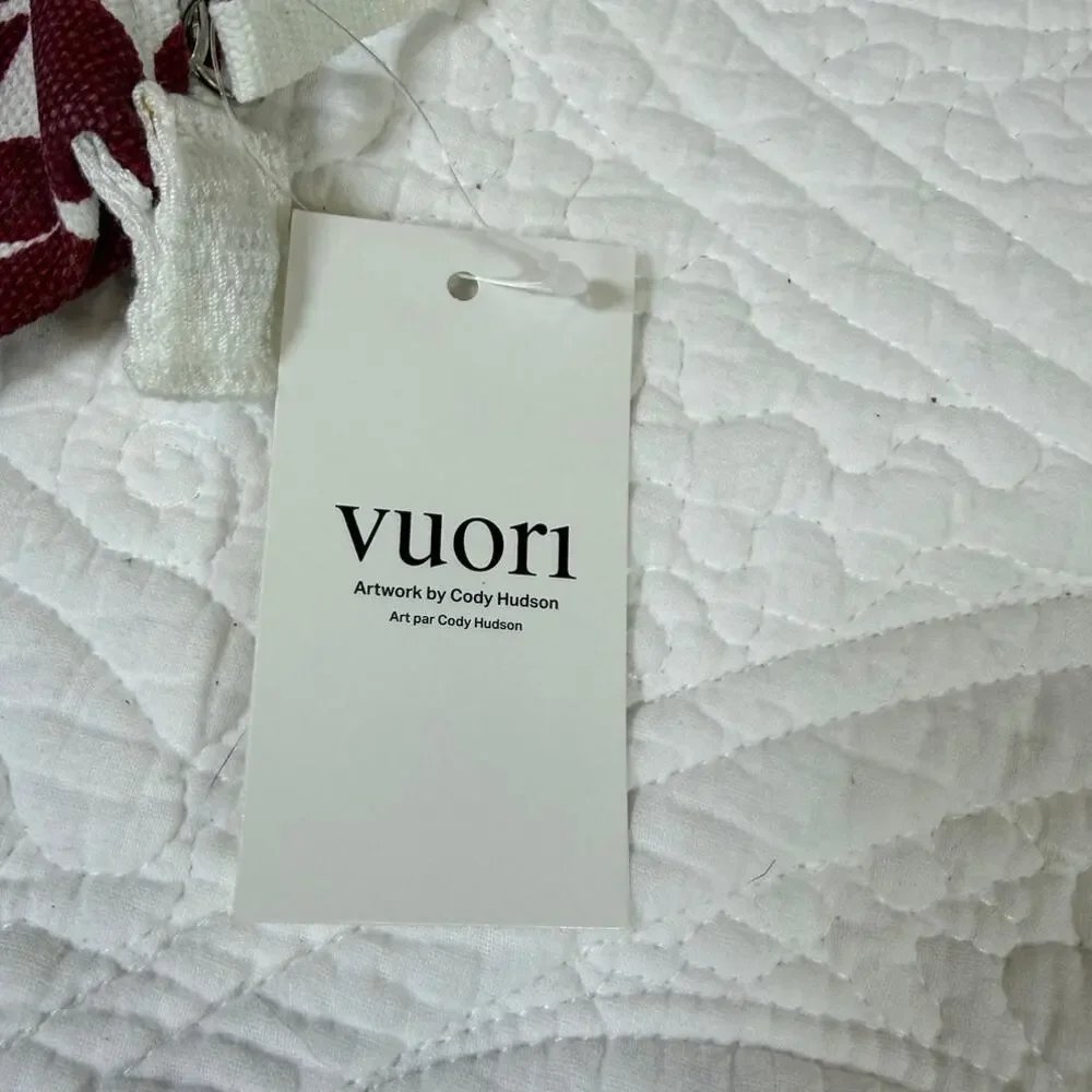 Vuori Red White Holiday Pouch Travel Cosmetic Zip Bag Festive Gift Accessory